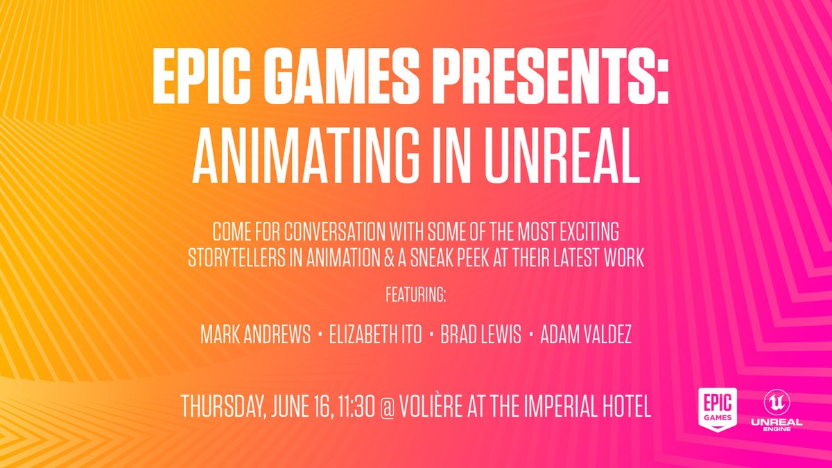 #AnnecyFestival passholders! Swing by to hear <a href="/SpireAnimation/">Spire Animation Studios</a> Co-Founder/Chief Creative Officer Brad Lewis speak on the #EpicGames panel about <a href="/UnrealEngine/">Unreal Engine</a>, co-hosted by Epic's @HouseofKDR and Miles Perkins.
Event: annecy.org/programme-2022…
#SpireAnimation #UnrealEngine #Animation