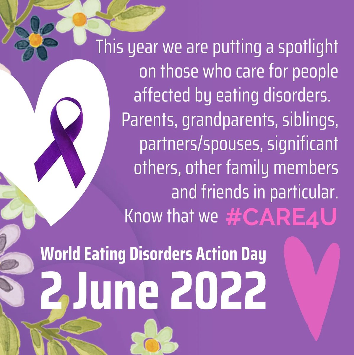 Today is #WorldEatingDisorderActionDay. 

It's a good reminder that #EatingDisorders affect not only 30 million Americans but their families &amp; friends too.

via <a href="/WorldEDday/">WorldEDday</a>