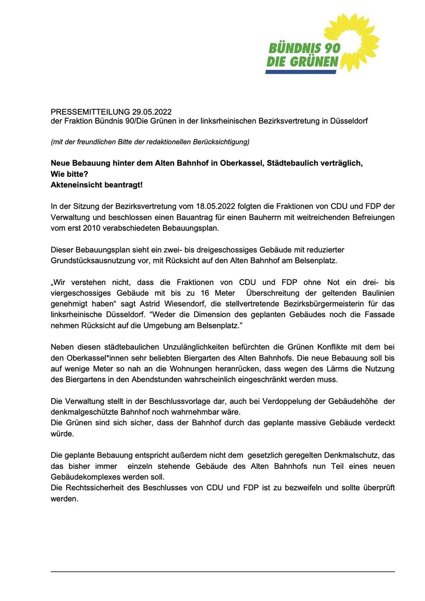 gruene04's tweet photo. Neue Bebauung am Belsenplatz geplant, eine fragwürdige Entscheidung durch CDU/FDP, eine ungenügende Unterlage der Verwaltung? Wir bleiben dran und haben Akteneinsicht beantragt. #oberkassel @grueneddorf https://t.co/pSh0fgJPOP