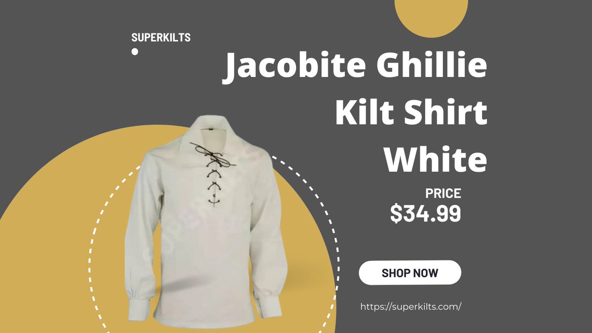 KiltsSuper's tweet photo. Jacobite Ghillie Kilt Shirt White by Super Kilts

#jacobitechilliekiltshirtwhite #jacobitechilliekilt #kiltshirtwhite #superkilts

Check it Out: https://t.co/UFAp385JCU https://t.co/rv56UnMiYv