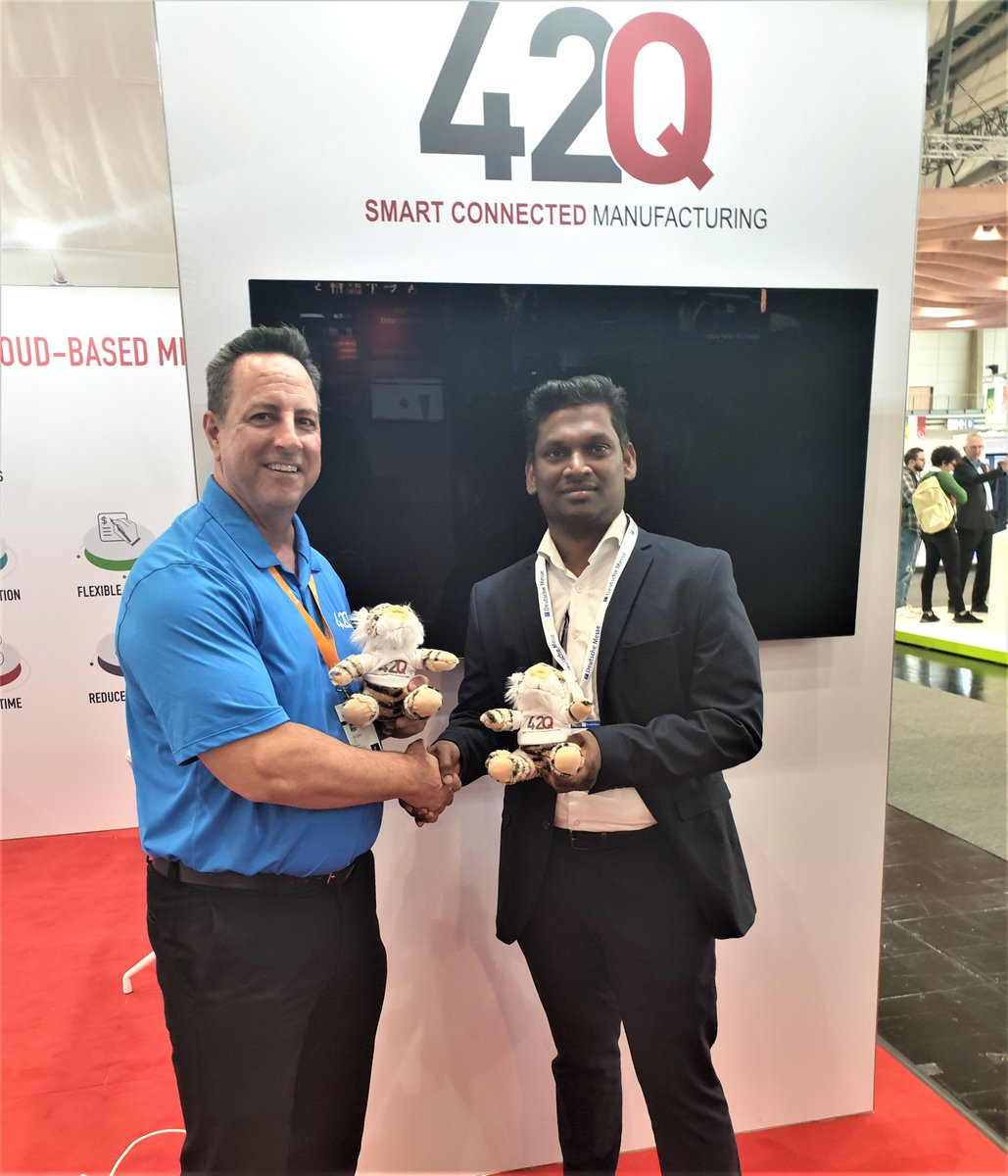 SanminaCorp's tweet photo. And...that's a wrap! The 42Q team just finished a productive week of customer meetings, analyst/media briefings and industry presentations at #HannoverMesse2022. Special thanks to @AWS for co-marketing activities at their booth. 
#aws #digitaltransformation #cloud #manufacturing https://t.co/ILbFlnGWQH