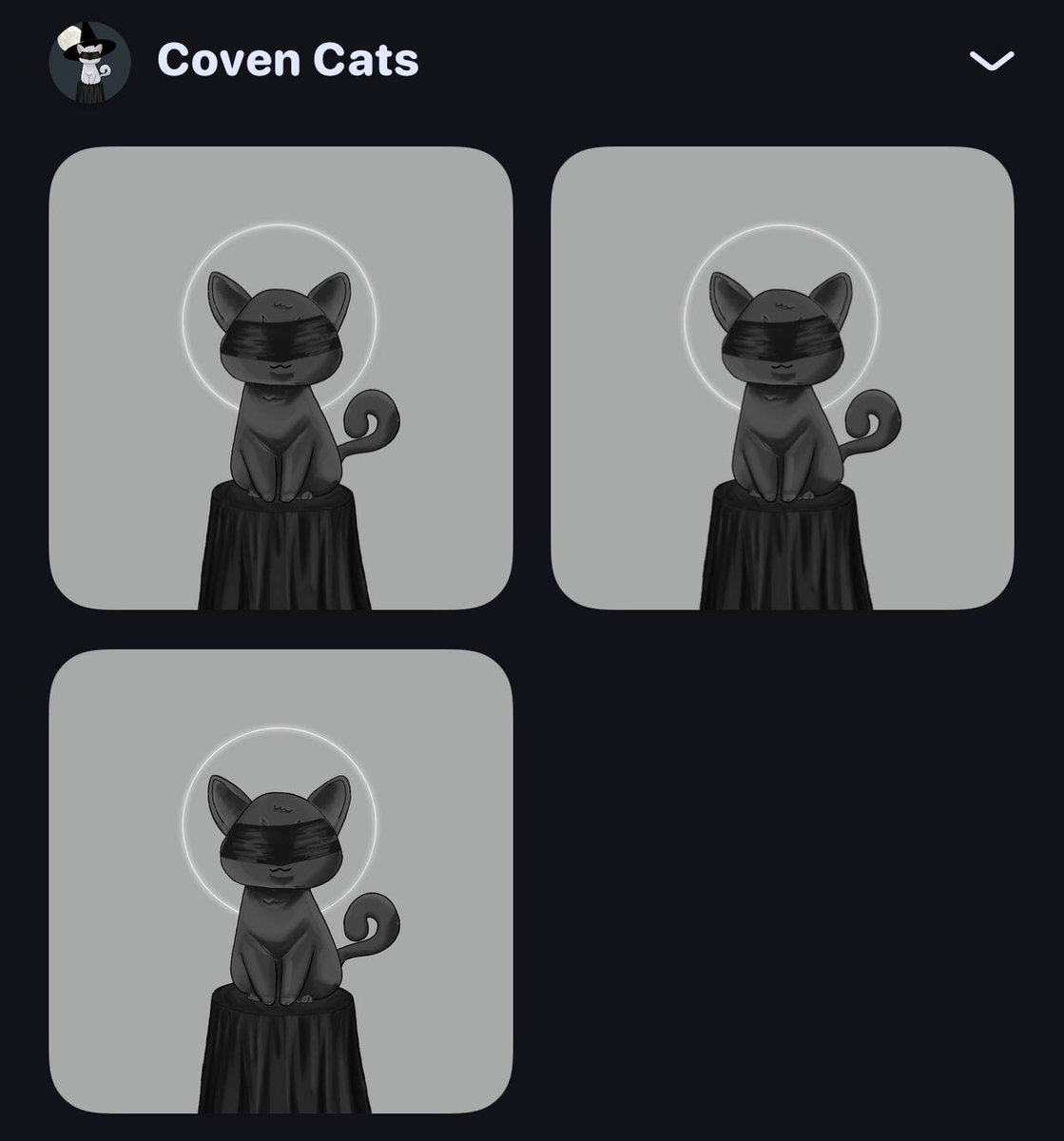 eira_eth's tweet photo. Familiars have been summoned. Can’t wait for the reveal! Thank you @coven_cats @crypto_coven for such an amazing project and community. https://t.co/xMBHKkVoFO