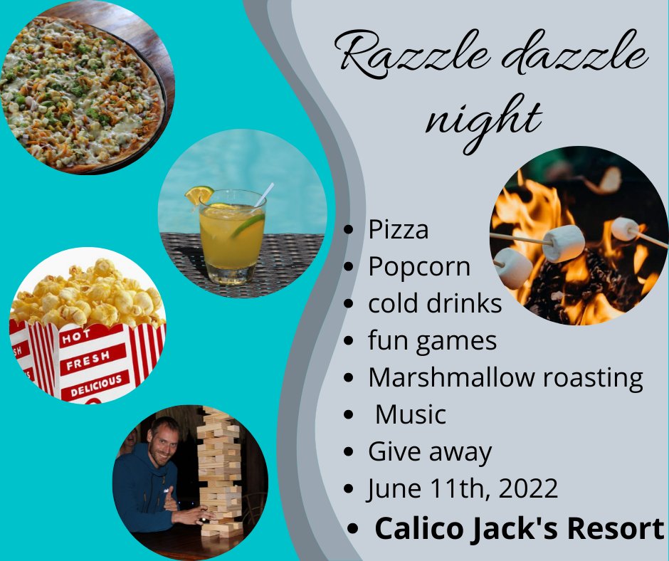 CalicoJacksReso's tweet photo. Are you ready for a fun night? If yes, save the date and join us for a fun night with your family, friends, and loved ones. We will have different pizza toppings including vegetarian pizza. From 3pm-9pm https://t.co/PyKS8WdhkY
