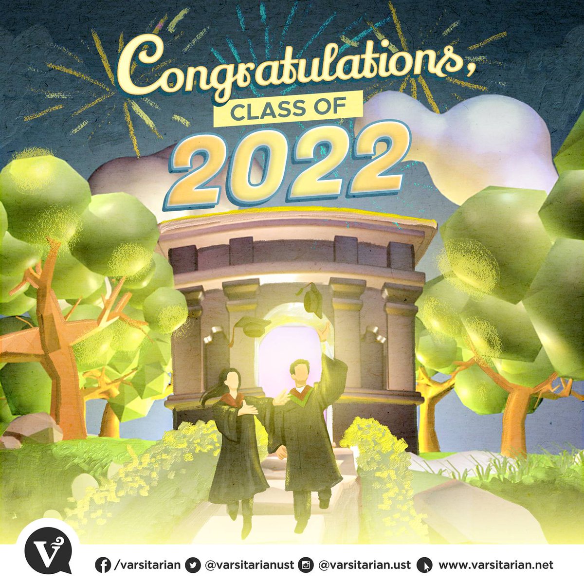varsitarianust's tweet image. The end is nigh to a bizarre and mind-blowing adventure for the K-to-12-slash-Covid-slash-virtual batch. 

You&apos;ve been called pioneers. You&apos;ve been called unlucky. You&apos;ve been called resilient.

Soon, you&apos;ll be called graduates.

Congratulations, Batch 2022.

Sa wakas.