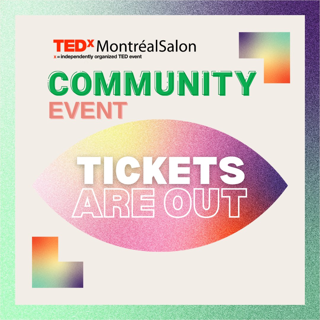Trouvez vos billets pour l'évènement communauté TEDxMontréal Salon 👉  eventbrite.com/e/tedxmontreal…

#tedx #tedxmontréal #montréal #conférence #bilingue