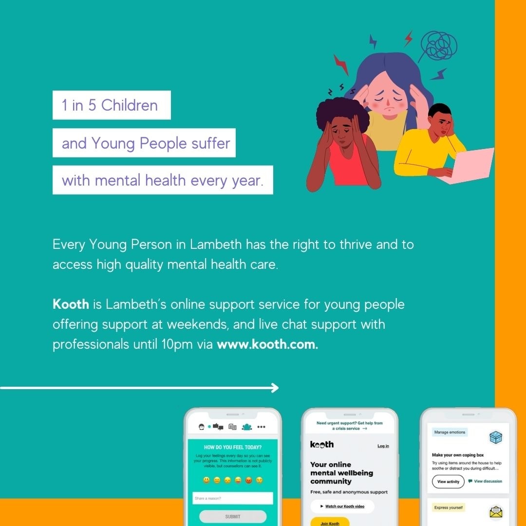 If you are a Young Person living in Lambeth, you can access our free online #mentalhealth support service.

You can also access:
-  Helpful articles written by Young People and professionals 💻
- Discussion boards 💬
- Daily journals ✍

visit orlo.uk/LM6vY