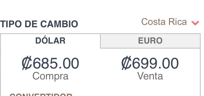 ArguelloLuisD's tweet photo. Hoy llegaremos a ₡700. De enero a hoy una persona que tenga préstamos en dólares por $1000 (por ejemplo casa y carro) perdió ₡54000 cólones al mes de capacidad de pago. Sumarle a eso un 33% más de gasolina y los aumentos de precios de bienes y servicios. ¿Que sigue? https://t.co/eP3niih4ta