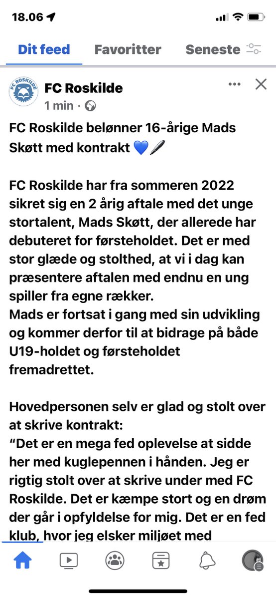 RoskildeBold's tweet photo. Tillykke til vores egen 16-årige Mads Skøtt, der nu har tegnet 2-årig kontrakt med @FCRoskilde 💪🏼🤍💙⚽️🔥#rb1906 #talentudviklingdervirker #mitroskilde #roskildeboldklub #eliteungdom https://t.co/2OmuhVEIML https://t.co/KwMlXsoYdr