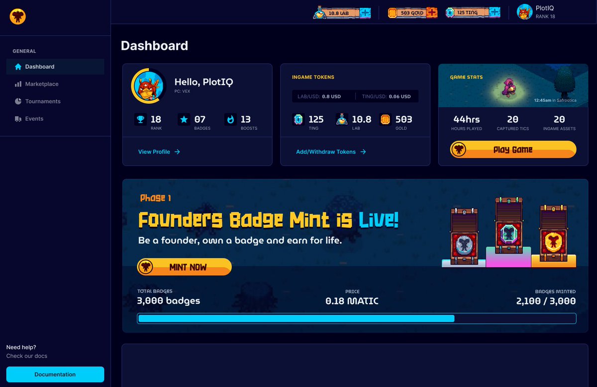 safrootics's tweet photo. 💎 Our Blockchain team lead by @PlotIQ is working on player dashboard.
The player dashboard on #Safrootics website will be the players' one stop for all kinds of transactions and reports.
Check this sneakpeak below🤩, for suggestions and ideas 👉https://t.co/FqaXfjdSoH https://t.co/kFBp9k8AuY