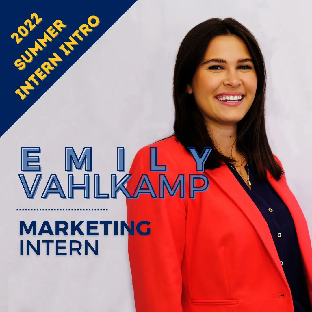 IntelicaCRE's tweet photo. Introducing another 2022 Summer Intern, Emily Vahlkamp! She is a Senior Finance major with an emphasis in Real Estate and a minor in marketing at the University of Arkansas. She is assisting our Marketing team over the summer! #intelica #realestate #stlouis #stl #missouri #intern https://t.co/KTcHv6sXLu