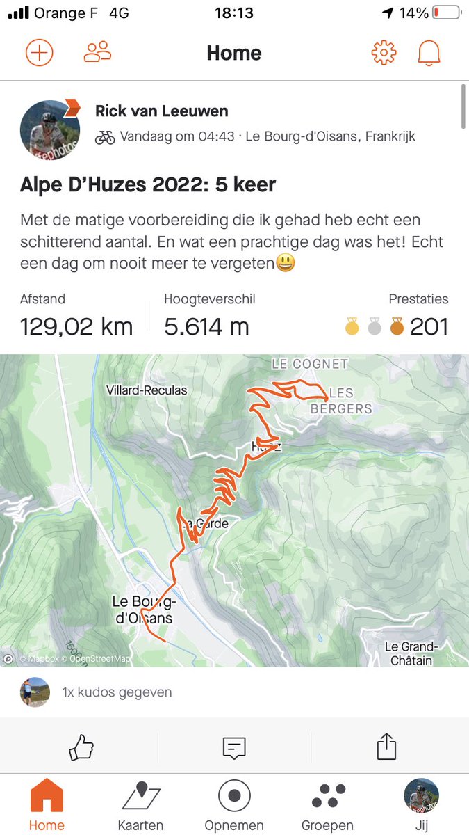 Na vandaag weet ik het zeker: de Alpe D’Huzes is het allermooiste evenement dat er bestaat! Wat een schitterende dag heb ik gehad en wat ik ben ik blij dat ik tot de 5 beklimmingen gekomen ben😃! <a href="/alpedhuzes/">Alpe d'HuZes</a> #opgevenisgeenoptie