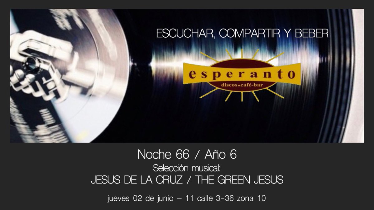 ¡Hoy estaré en el querido <a href="/Bar_Esperanto/">Café Bar Esperanto</a> pinchando musicón por si se quieren llegar!