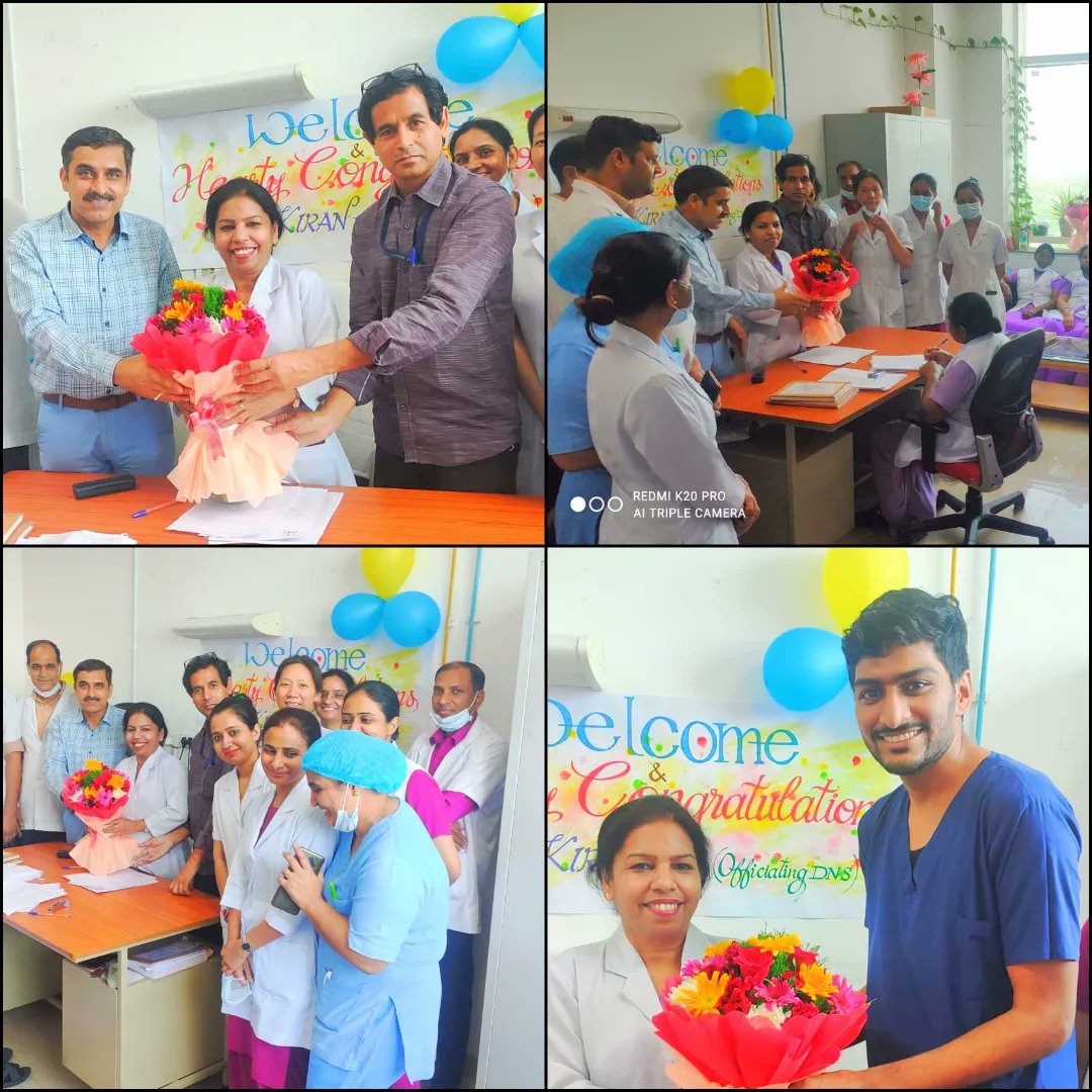 आज टीम SNU के अध्यक्ष नवीन जी के नेतृत्व मै सभी साथिओं ने मिलकर न्यू ईमरजेंसी ब्लॉक (NEB)  की ANS मैडम किरण मंडल जी (DNS officiating NEB) को फूलो का गुलदस्ता देकर उज्जवल भविष्य की  शुभकामनाये दी गयी,
साथ की निकट भविष्य मै नर्सेज के लिए एक अच्छा मार्गदर्शन करने की अपेक्षा की गयी