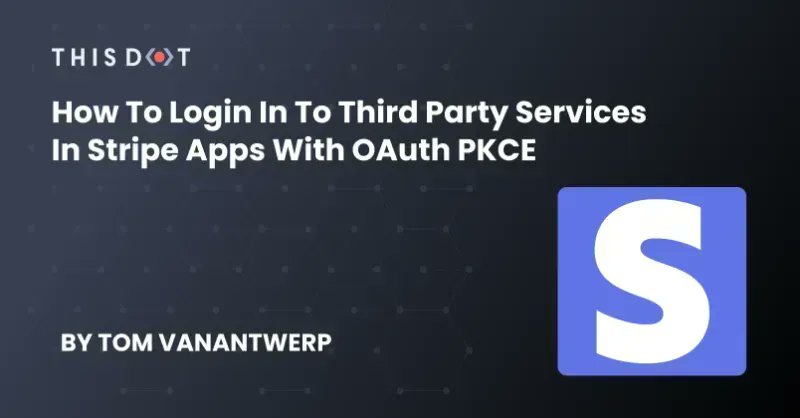 ThisDotLabs's tweet image. Level up your #StripeApps skills! ➕ 

Securely connect to 3rd-party services directly from the Stripe dashboard using #PKCE, which allows devs to implement #OAuth flows directly in the browser!

✒️  @tvanantwerp 

@StripeDev 
buff.ly/3m9xqgc