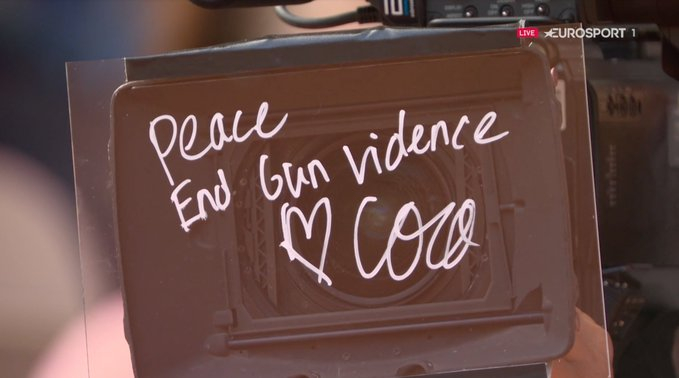 settenisok's tweet photo. "Peace. End gun violence"

✍️ Coco Gauff https://t.co/utmCWPQOvg