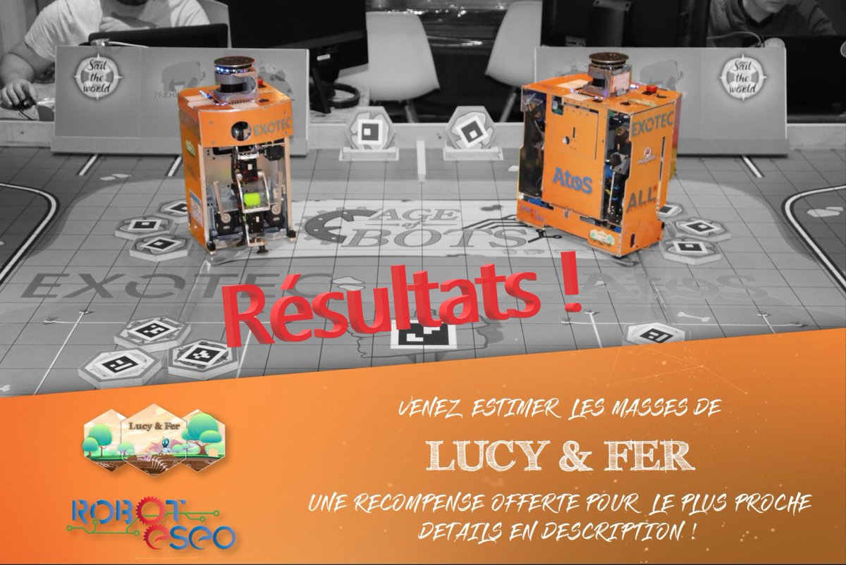 ESEORobot's tweet photo. Avec quelques jours de retard, voici les résultats des masses de nos deux robots victorieux :
Lucy (petit) : 12.2kg
Fer (gros) : 12.2kg

Félicitation aux membres de @team_rcva qui ont été les plus proches dans leurs estimations !
Ils recevront des produits du terroir angevin ! 🤤 https://t.co/v66AYSVzjn