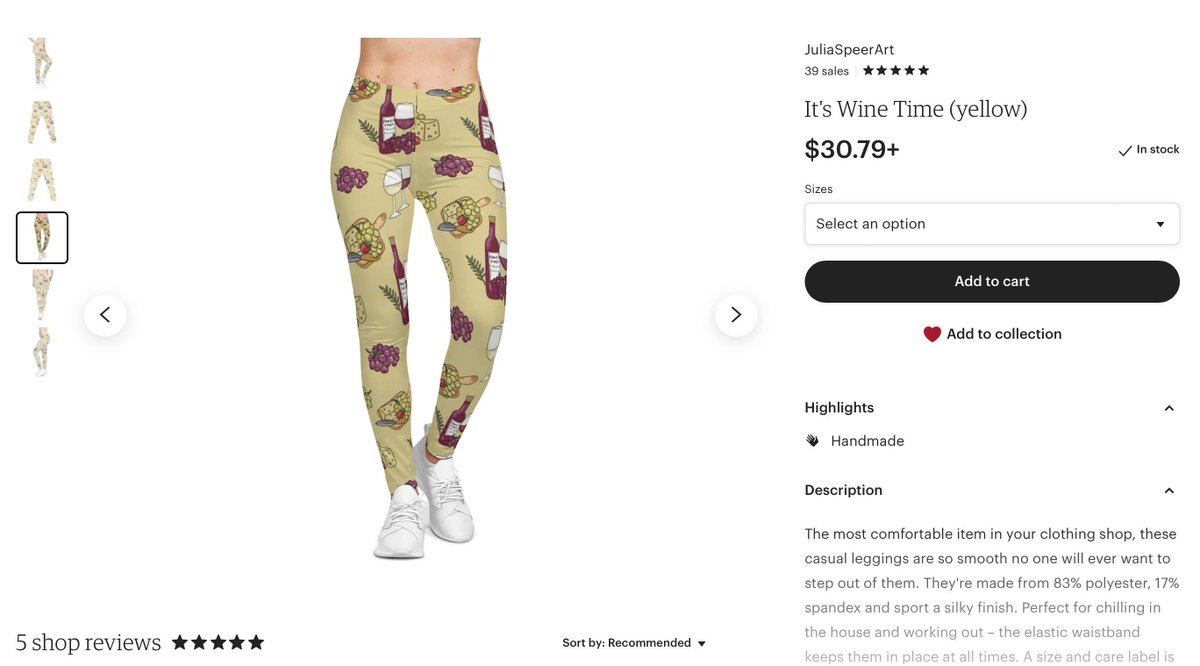 So excited about my new print on demand clothing items I just added to my Etsy store! My fave is "It's Wine Time!" leggings and sports tops. I will definitely be ordering some for myself- both the Casual Leggings style *and* the High Waisted Yoga Leggings. Check it out