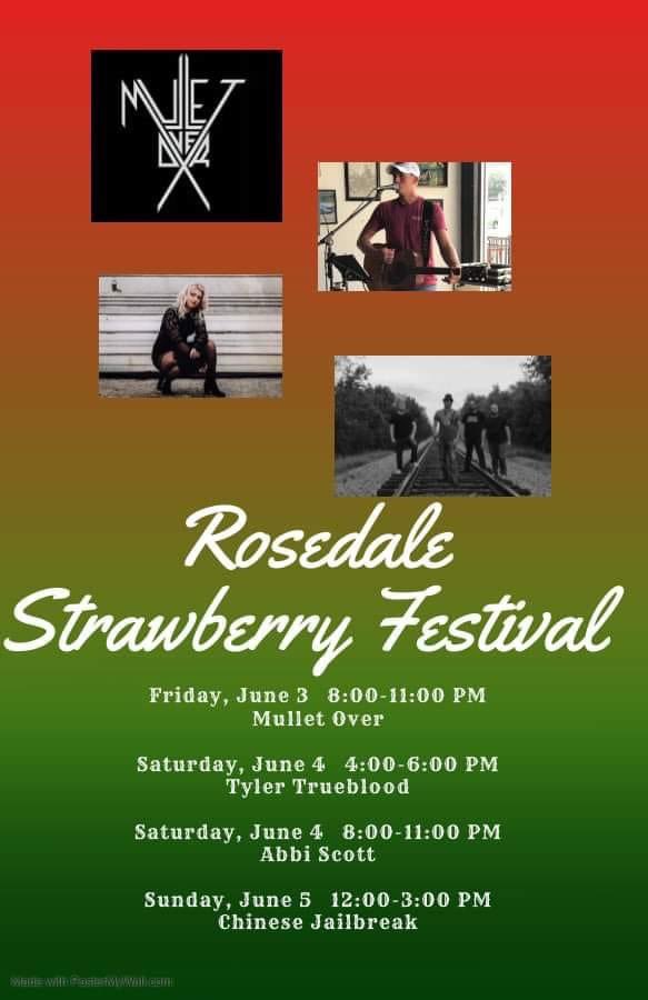 TruebloodTyler's tweet photo. Come see me this Saturday, June 4th, at the Rosedale Strawberry Festival from 4-6pm! The Rosedale Fire Department will be having a fish fry along with a beer garden and wine slushees! Come enjoy some good food and drinks and listen to some tunes! https://t.co/0U91nJur76