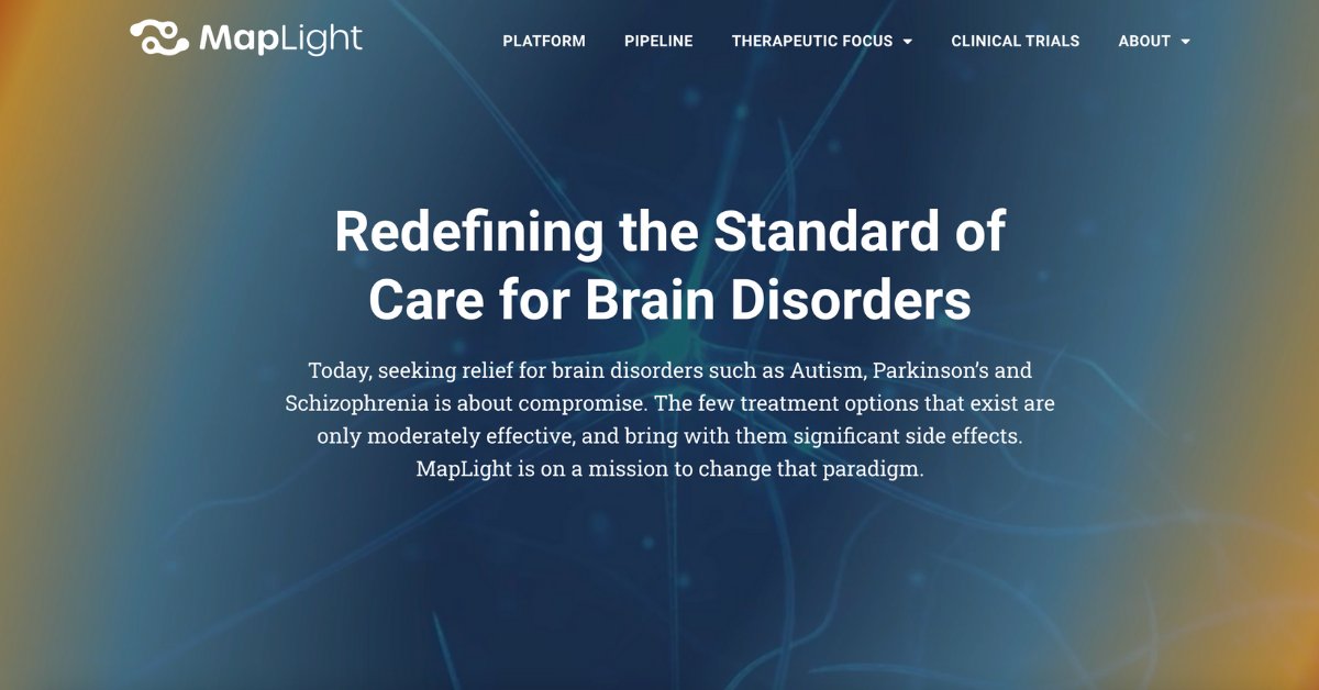 Maplightrx's tweet photo. NEW website and logo! Same mission of discovering and developing novel therapeutics for patients with disorders of the central nervous system (#CNS). Check out the new website and learn more about #MapLight: https://t.co/DHDrhP4Y7E https://t.co/qDYYXhUYHq