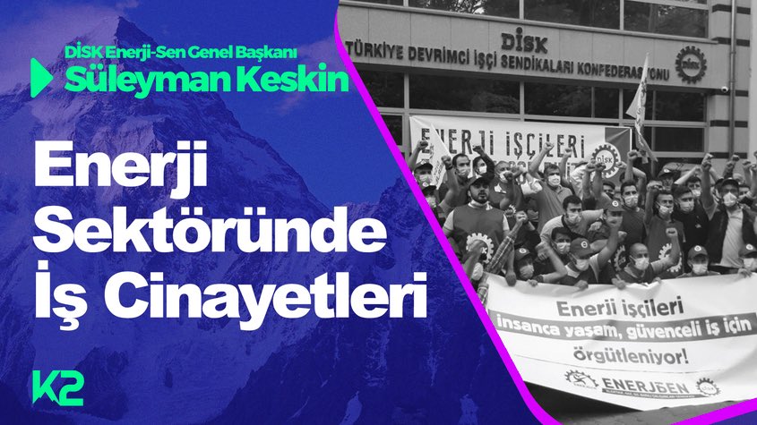 k2haber's tweet image. 🔴🎥 DİSK Enerji-Sen (@enerjisen) Genel Başkanı Süleyman Keskin (@keskinsuleyman7), enerji sektöründeki iş cinayetlerini ve enerji işçilerinin hak taleplerini #K2TV'ye anlatmıştı.
🔗youtu.be/G3wcf-tQZIY