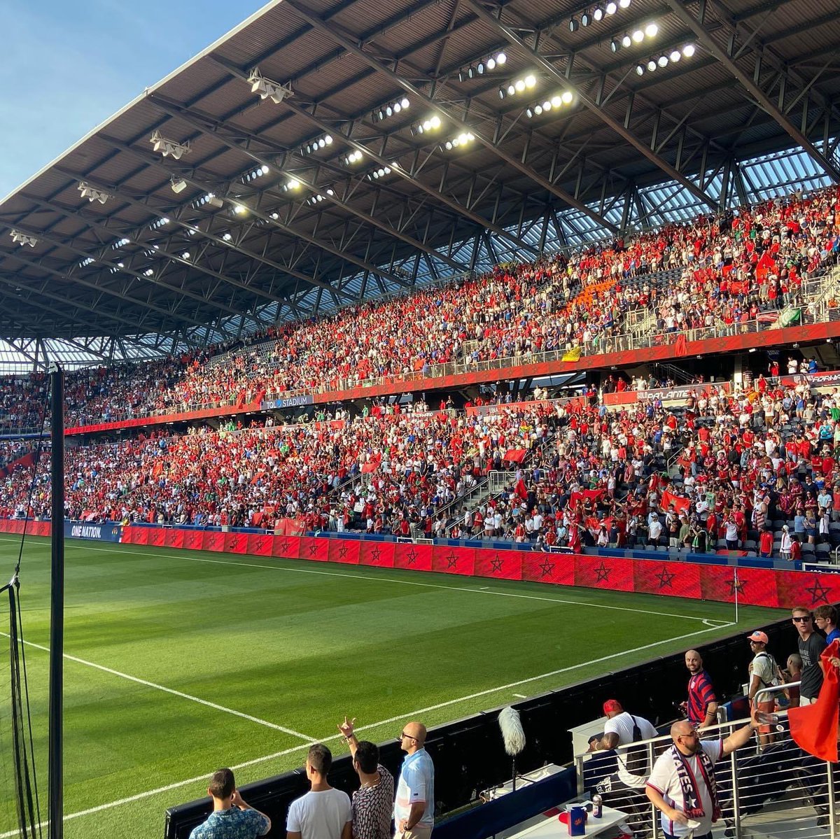 I had a great time last night cheering on the USA and making new friends from Morocco. But the best part was finding my son on the field with these world class players. What an amazing opportunity for him to be a ball boy! Cincinnati does soccer right. 🇺🇸⚽️