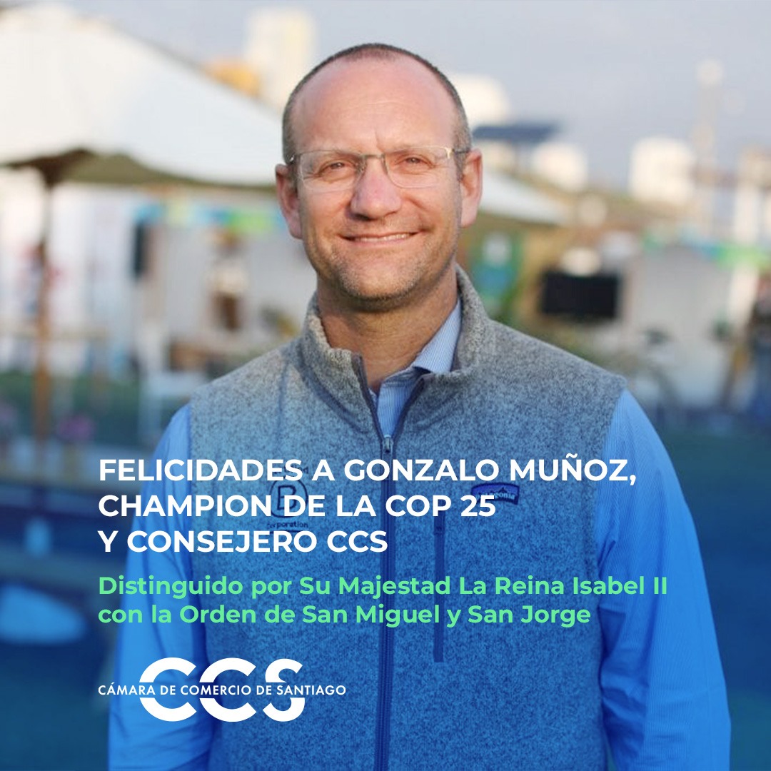 SociosCCS's tweet photo. #ReconocimientoCCS | Felicitamos a nuestro Consejero y Champion de la @COP25CL , Gonzalo Muñoz, por recibir la distinción de Su Majestad la Reina Isabel II, en reconocimiento a su servicio en la lucha contra el cambio climático 🏅 https://t.co/QYOQxjh8ao