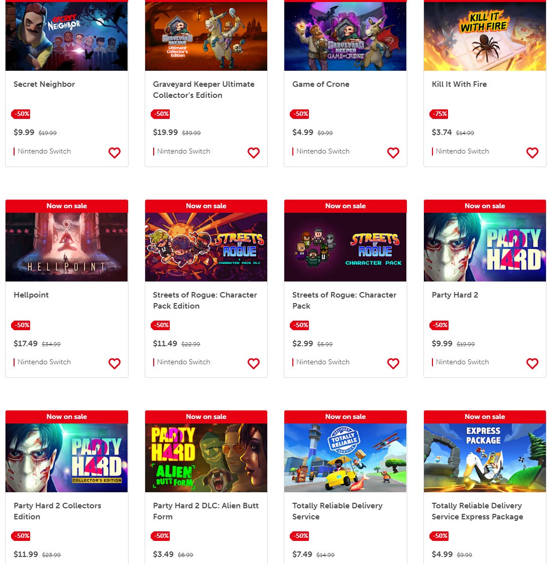 Wario64 on Twitter: "tinybuild publisher sale on US eShop https://t.co