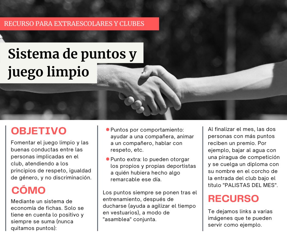 👉 𝗡𝘂𝗲𝘃𝗼 𝗿𝗲𝗰𝘂𝗿𝘀𝗼: sistema de puntos y juego limpio 🙌

Con este recurso pretendemos que puedas fomentar el juego limpio y las buenas conductas entre las personas implicadas en el club o en tu aula de extraescolares.
