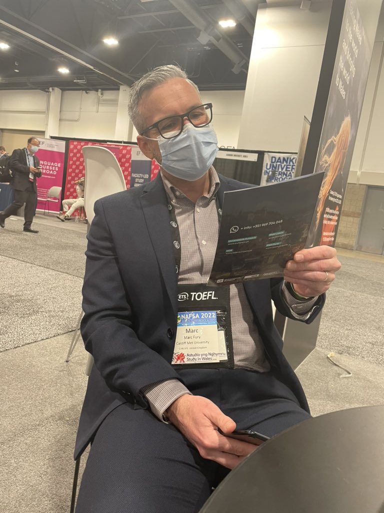 RowenaA's tweet photo. Last day today for team @cardiffmet at this years #NAFSA2022. Please come and say hello at #booth433 Study in Wales!! #cardiffmet #globalopps https://t.co/ugmrEiKNIC