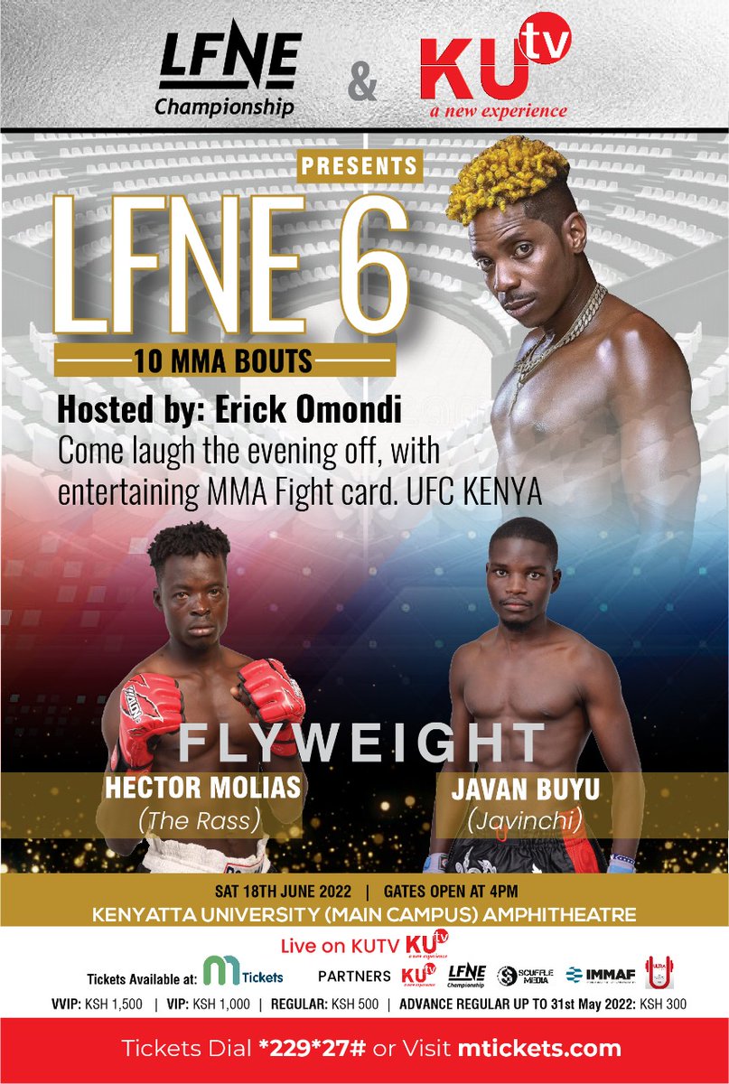 16 days to the big day, more fights on the card, amazing 👏 dial *229*27# for Tickets #KUTV #LFNE6 #ULTRAFITNESSGYM #Scufflemedia