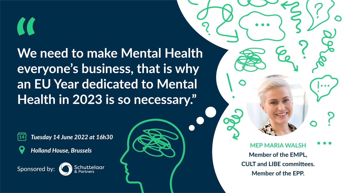 👏We are excited to have <a href="/MariaWalshEU/">Maria Walsh MEP</a> as the chair of our next event! Our panel of academics, pharma professionals and journalists will discuss the #mentalhealth of young Europeans. 

👉Register &amp; join us on 14 June at the <a href="/HollandHouseBxl/">Holland House Brussels</a> : docs.google.com/forms/d/e/1FAI…