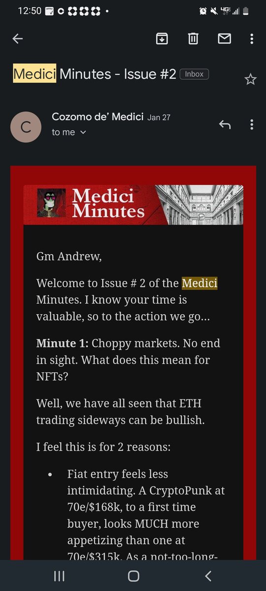 NFTDaddy4's tweet photo. @CYPX77 @CozomoMedici Been here since #2. I'd like to read #MediciMinutes #1 if anyone has a copy. https://t.co/bndq0MmYak