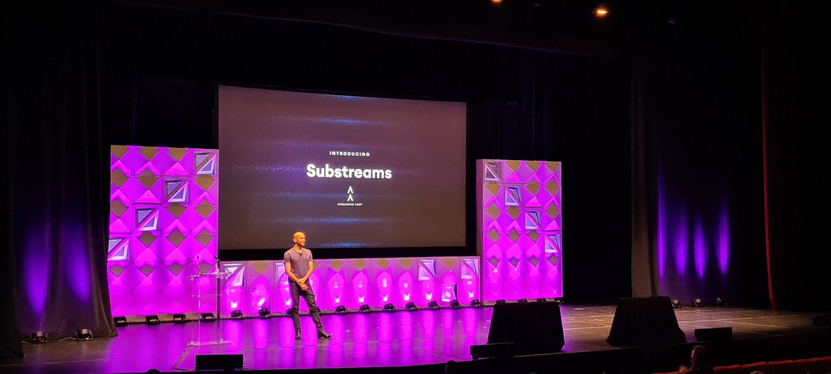 simpleFi_'s tweet photo. Finally, substreams! 100x faster data indexing time courtesy of @streamingfastio - cannot wait to try this out #GraphDay22 https://t.co/VWM4J1eYnI