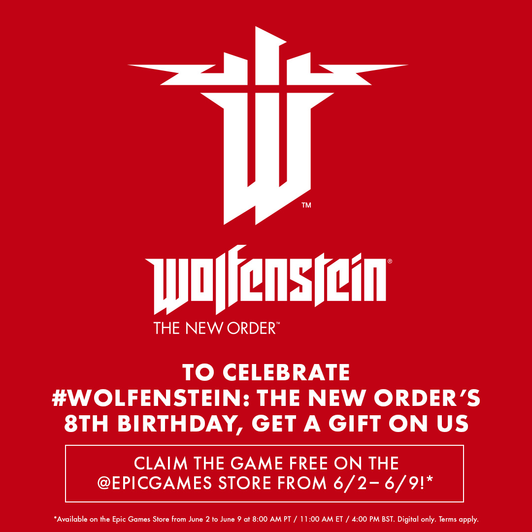 Play the game that reignited the series: get Wolfenstein: The New Order FREE this week on the @EpicGames Store, now through June 9!