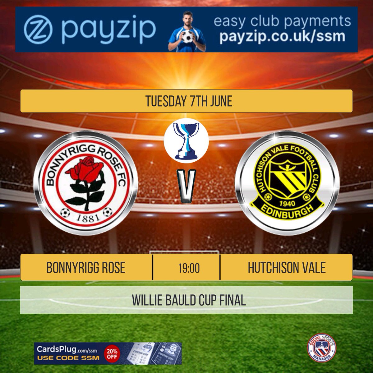BonnyriggRose08's tweet photo. Cup final match details confirmed for Tuesday 7th June as we face Hutchison Vale in the Willie Bauld Cup final

📍@EasthousesLily ground 
🕖 19:00
💷 £3 admission. Under 16's go free

Hope to see a big crowd come and support the boys on what will be another great final

🌹🇦🇹🌹 https://t.co/YOsB4tzgs8