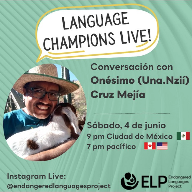 kolotzin_'s tweet photo. Kasa'ui xini ku'a te ku'i:

Este sábado 4 de junio a las 9 pm (hora CDMX) vamos a estar platicando con @unanzii65 , mi maestro de mixteco, en la cuenta de Instagram de @_ELProject , como parte de las series #LanguageChampionsLive https://t.co/iHiRlC9iA7