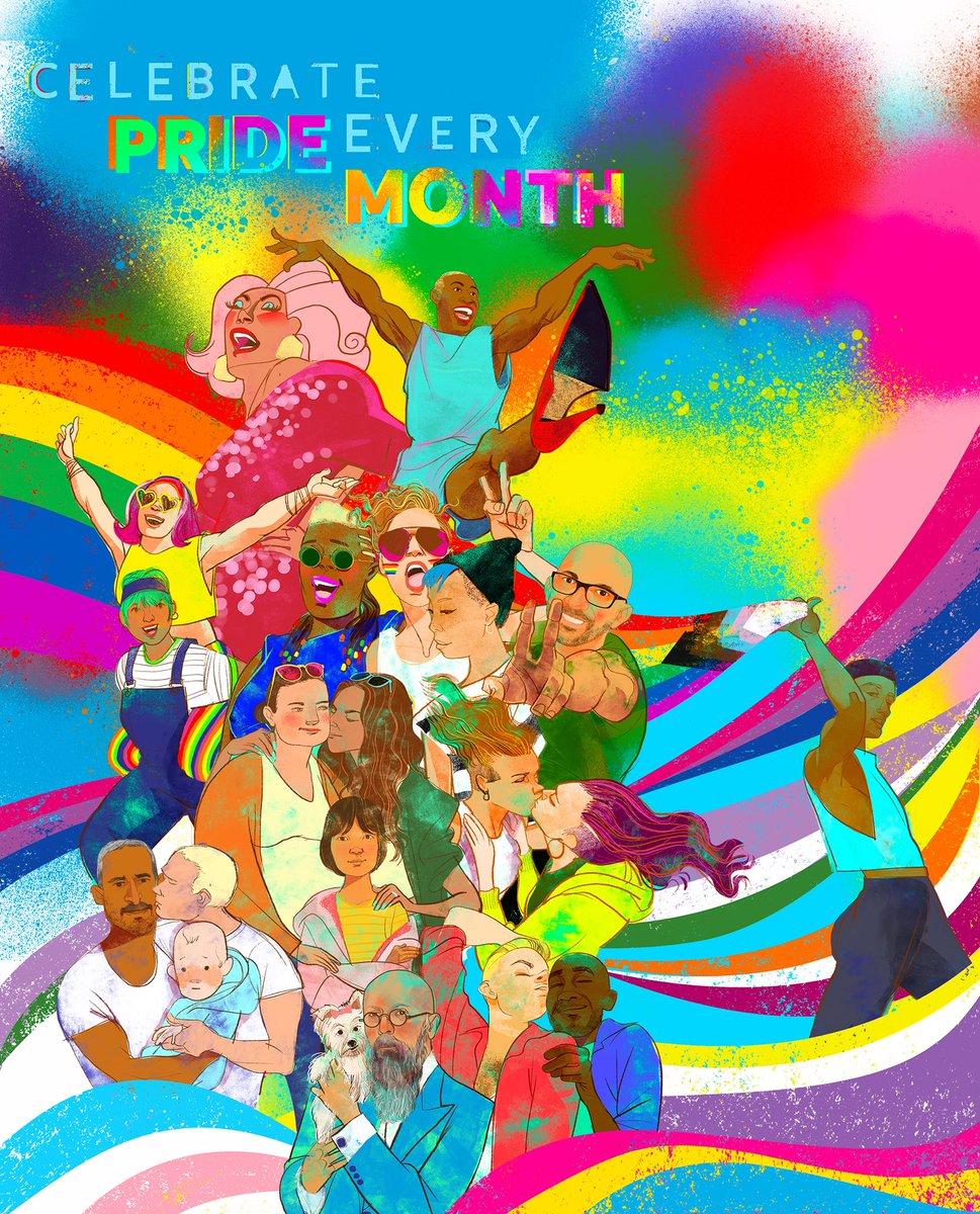 JOHNJAYCABUAY's tweet photo. I’m thrilled to share with the world my latest Digital Mural for this years Pride Month for AT&T’s Discovery District. If anyone in the Dallas area see it please take photos and send it to me! #pridemonth #lgbtq #lgbtqia #digitalmural #mural #illustration #illustrator https://t.co/GAxblFpVvy