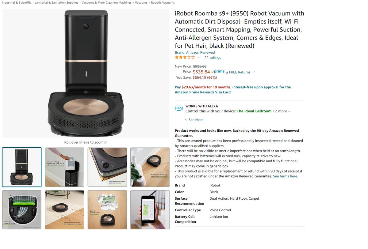 SaveMoneyAIO's tweet image. Did you know about this?

We had the iRobot Roomba s9+ (9550) Robot Vacuum all the way down to $335, retail is $999.

At the time of posting on discord, stock was over 30.

We had our members dropship this from Amazon to Ebay as it sat in stock for over a month.
