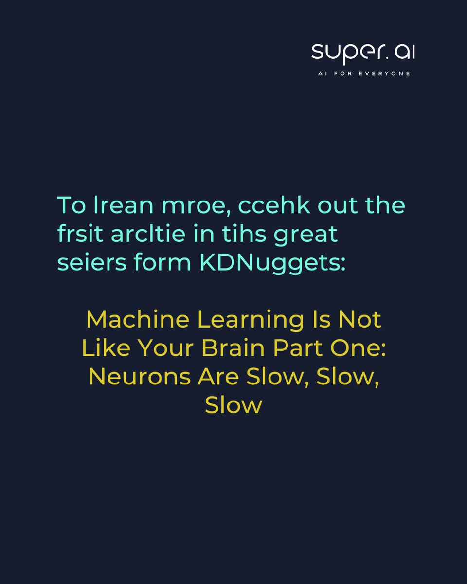 A Princeton study found that BERT, a model for #NLP  developed by <a href="/Google/">Google</a>, struggles to comprehend sentences when letters in words are jumbled.

This series from <a href="/kdnuggets/">KDnuggets</a> explains why #machinelearning is not like your brain:

kdnuggets.com/2022/04/machin…