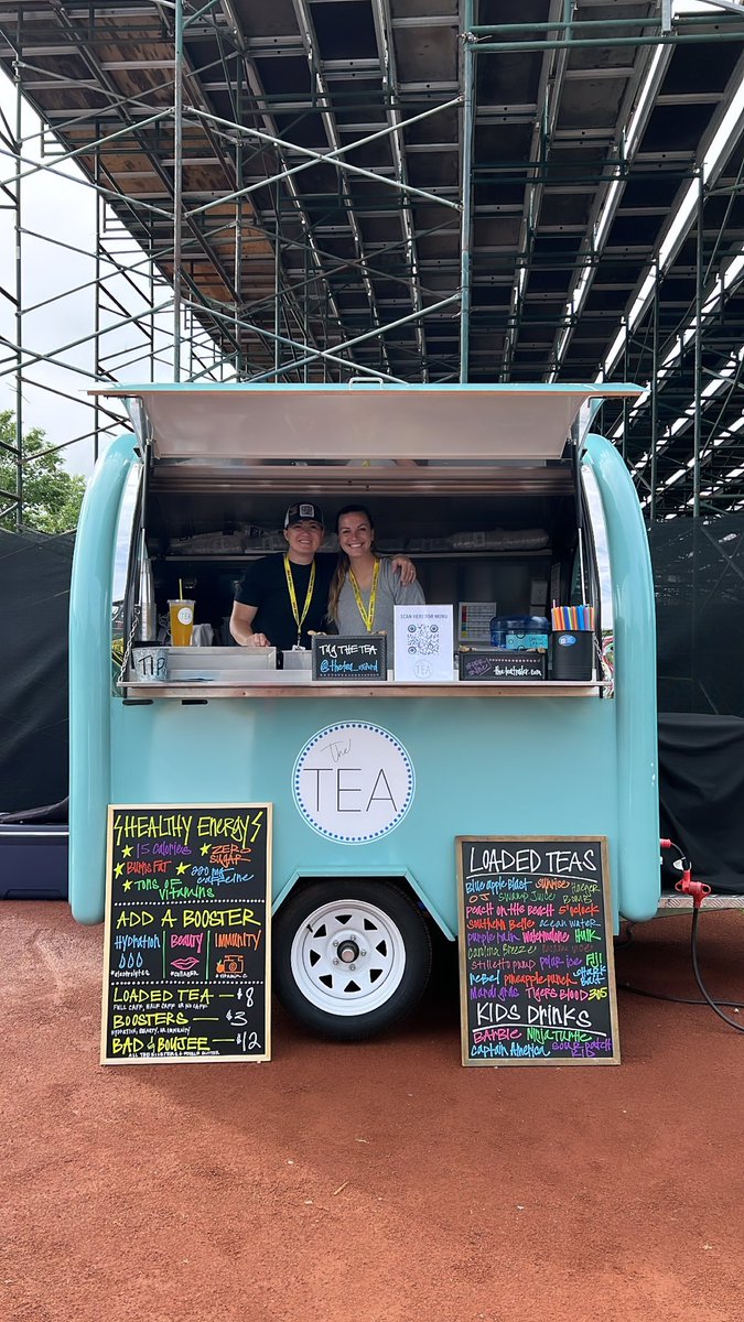 theteatrailer_'s tweet photo. We made it to the WCWS! Come see us in the outfield or on the concourse all week to stay hydrated! #Roadtothewcws #WCWS https://t.co/ZOsudQPKqB