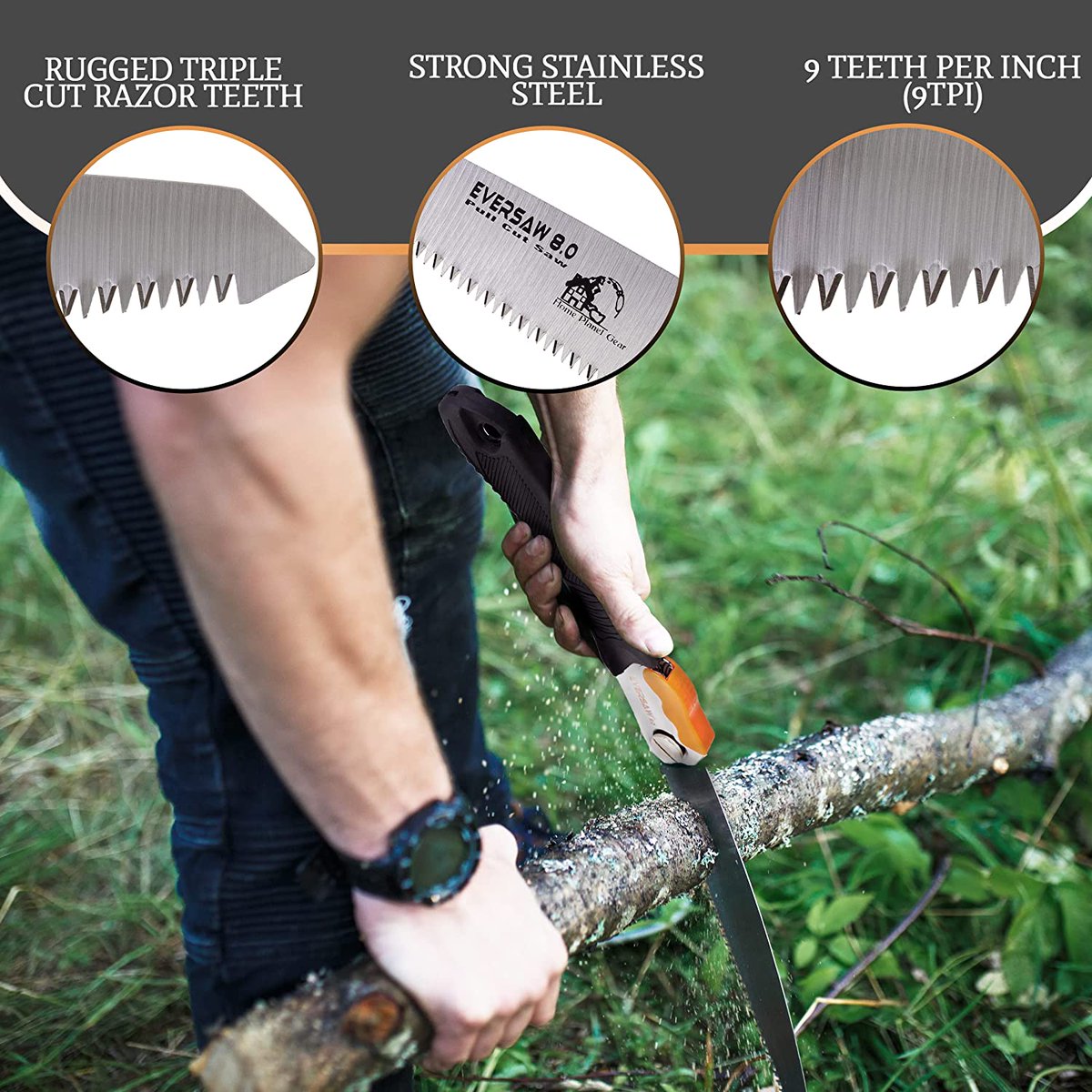 homeplanetgear's tweet photo. The EverSaw Folding Saw is a rugged pull cut hand saw built to last with a medium-tooth 8 inch SK5 carbon steel blade. 

https://t.co/Z0ZOHzY4b0

#premium #gardening #camping #hiking #handsaw #heavyduty #pullcut #hikinggear #campinggear #gardentool #trailgear #campingsaw https://t.co/fTRCRCoPAu