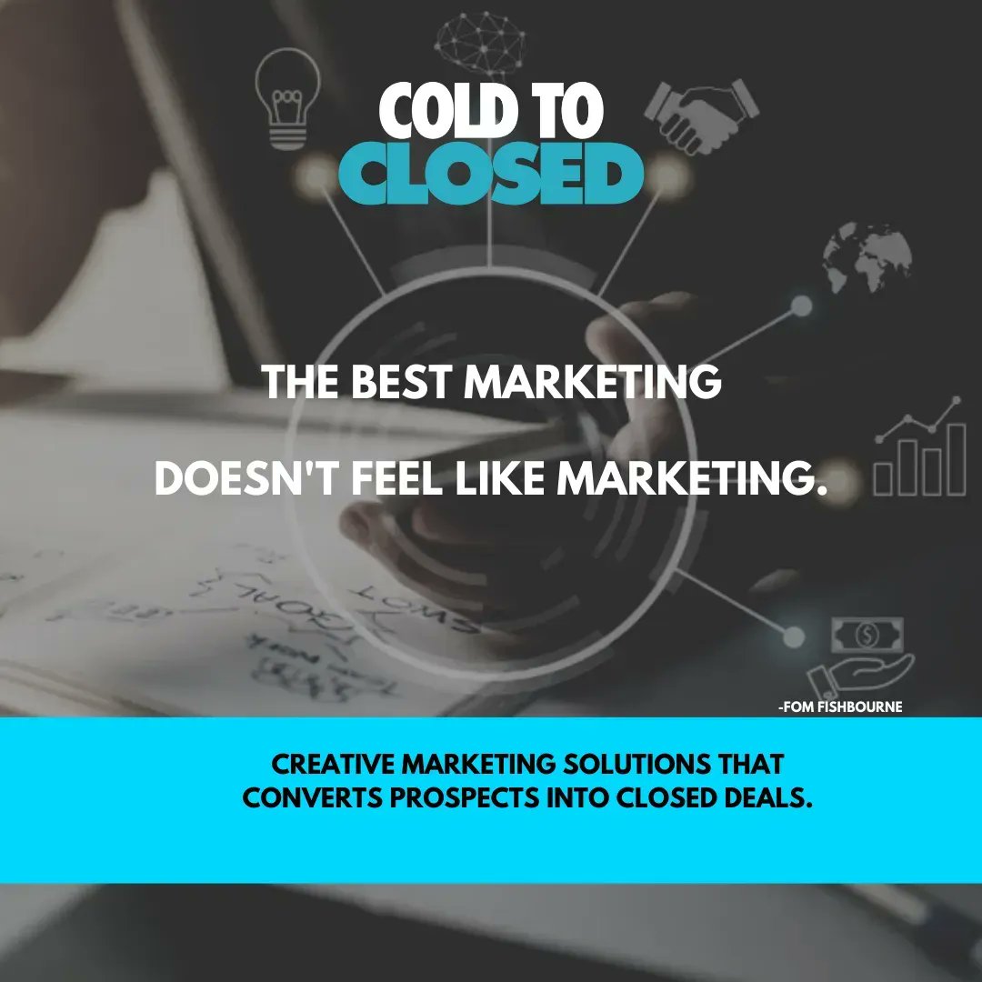 ColdToClosed's tweet image. “The best marketing doesn’t feel like marketing.” 

When you promote your company through a story, you aren’t directly pushing people to buy your product. Instead, you’re sharing an experience and creating a genuine connection while educating them about your business. ⁠

⁠