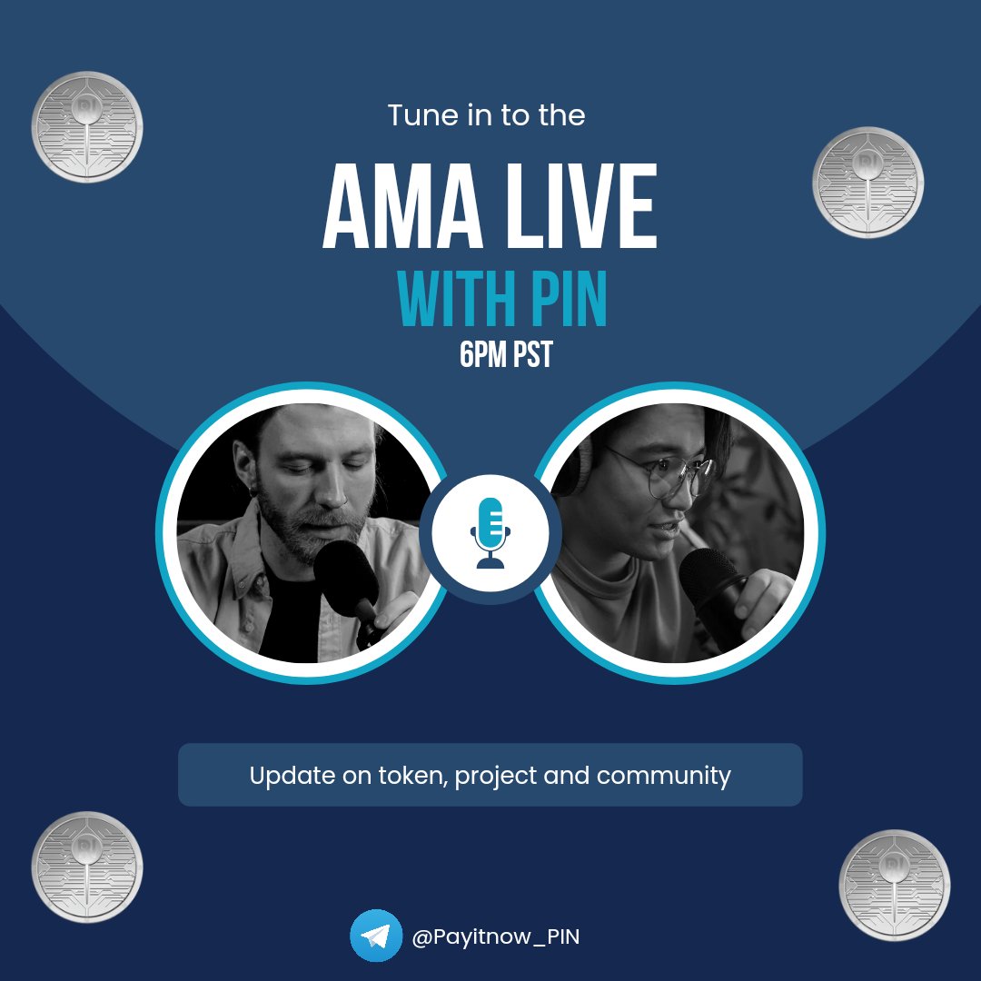 PayItNow_PIN's tweet photo. Its that #payitnow time of the week everyone and we have a great AMA planned for you. Join us in 3 hours (1AM UTC) in our discord https://t.co/Pnscl0axwB for info on our merch store, Rafflees, Swap and other things happening with #pintoken #bsc #bcsgem https://t.co/u4HytodqbU