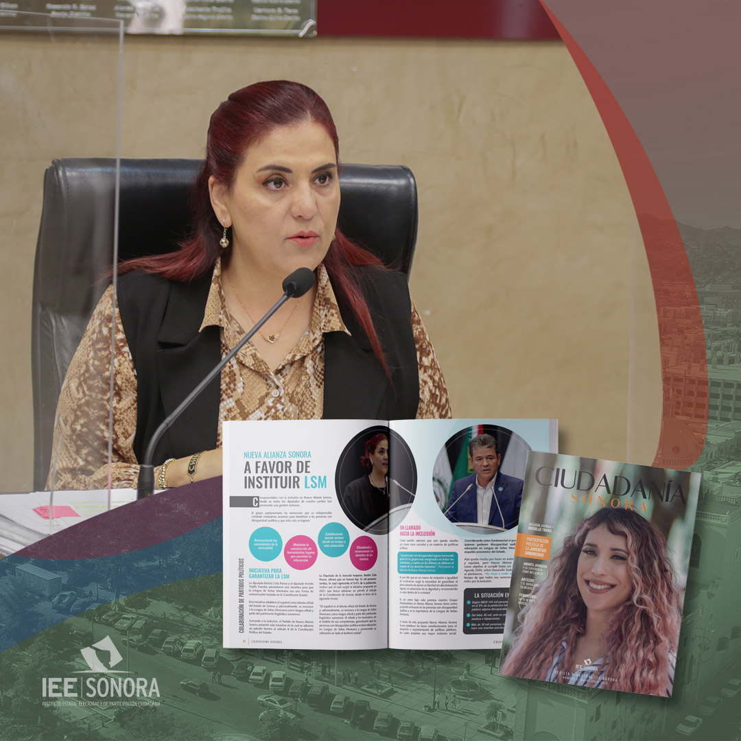 IEESonora's tweet photo. Es el partido Nueva Alianza Sonora quién colabora en el número 2 de la edición de Ciudadanía Sonora. Desde el Congreso del estado, la bancada de este partido ha promovido una gestión inclusiva.
https://t.co/TwSiVJOQhR https://t.co/SoRRuXjgP3