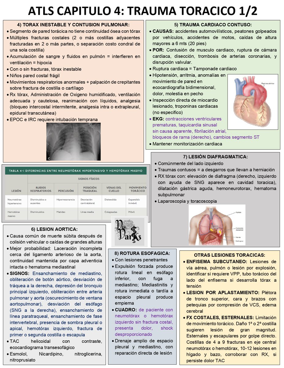 DraDarks's tweet photo. #ATLS #AdvancedTraumaLifeSupport #ENARM 

BIBLIOGRAFIA: Soporte vital Avanzado en Trauma ATLS 10 EDICIÓN
CAPITULO 4; TRAUMA TORACICO
Algoritmo paro circulatorio traumatico (penetrante o contuso) sin pulso https://t.co/zLQh6czOfn