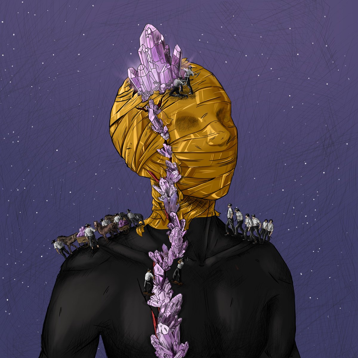 There is no face, but there are amethysts inside, the spirit is pure💎

10 WL spots &amp; 1 Sol - Follow <a href="/SongenArt/">SONGEN</a> , RT &amp; Like