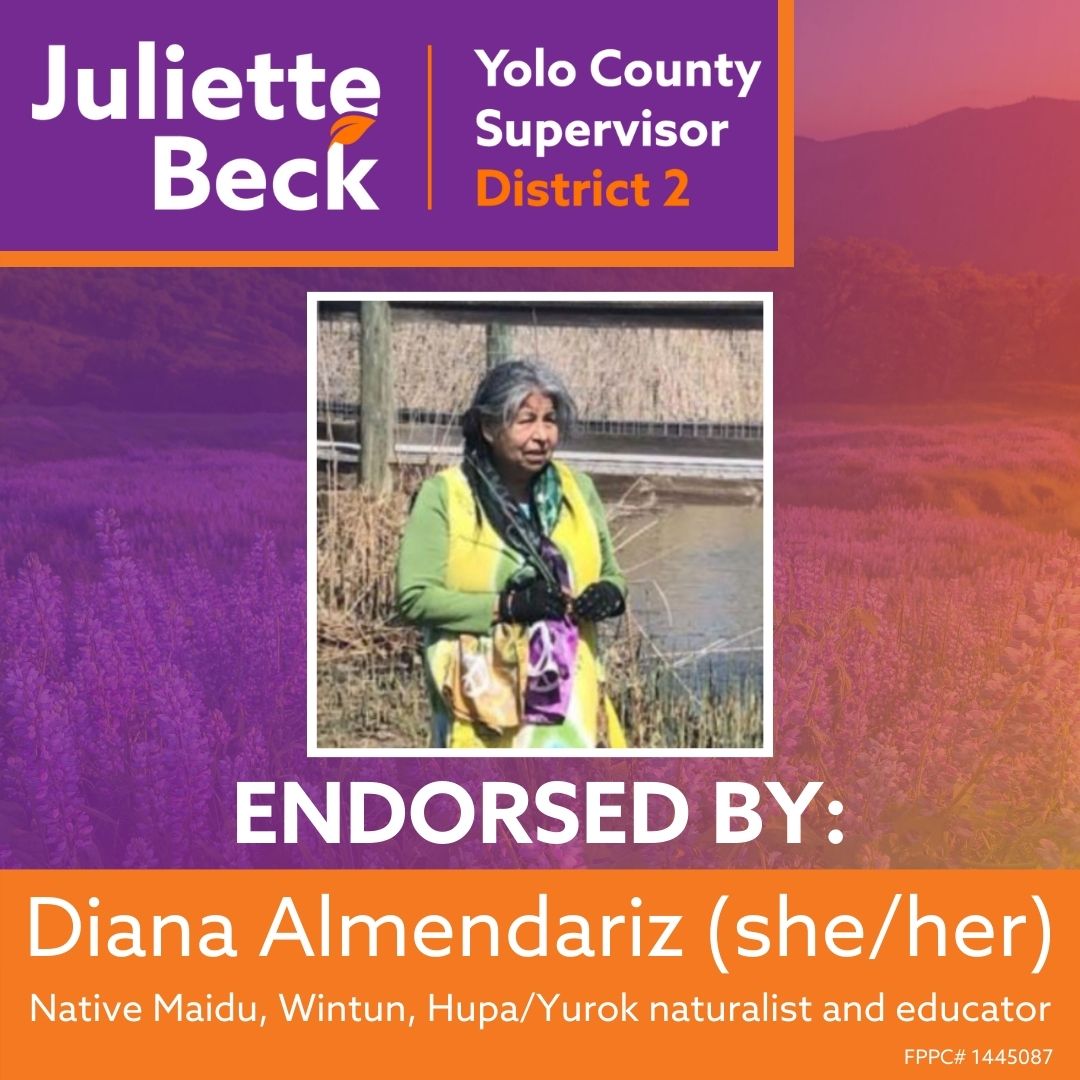 "Juliette Beck is a natural leader...She's on the ground working with all sides, taking the time to understand the whole picture. When things get tough, Juliette will not shy away from the difficult problems. She will follow through." 
#electbeck #davis #winters #california #yolo