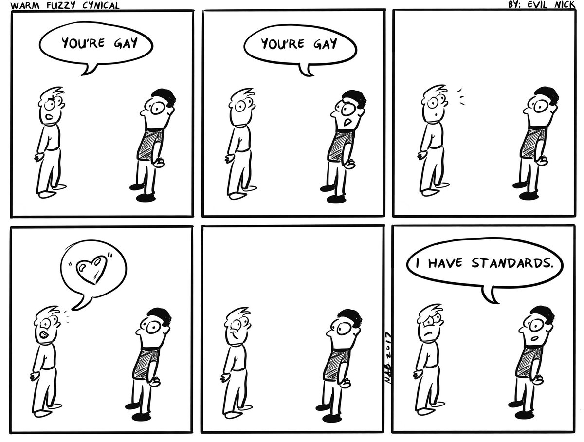 ManicPixJeepGrl's tweet image. From my comics, @TrueEvilNick 
#warmfuzzycynical 

Huh, I have more gay ones than I thought