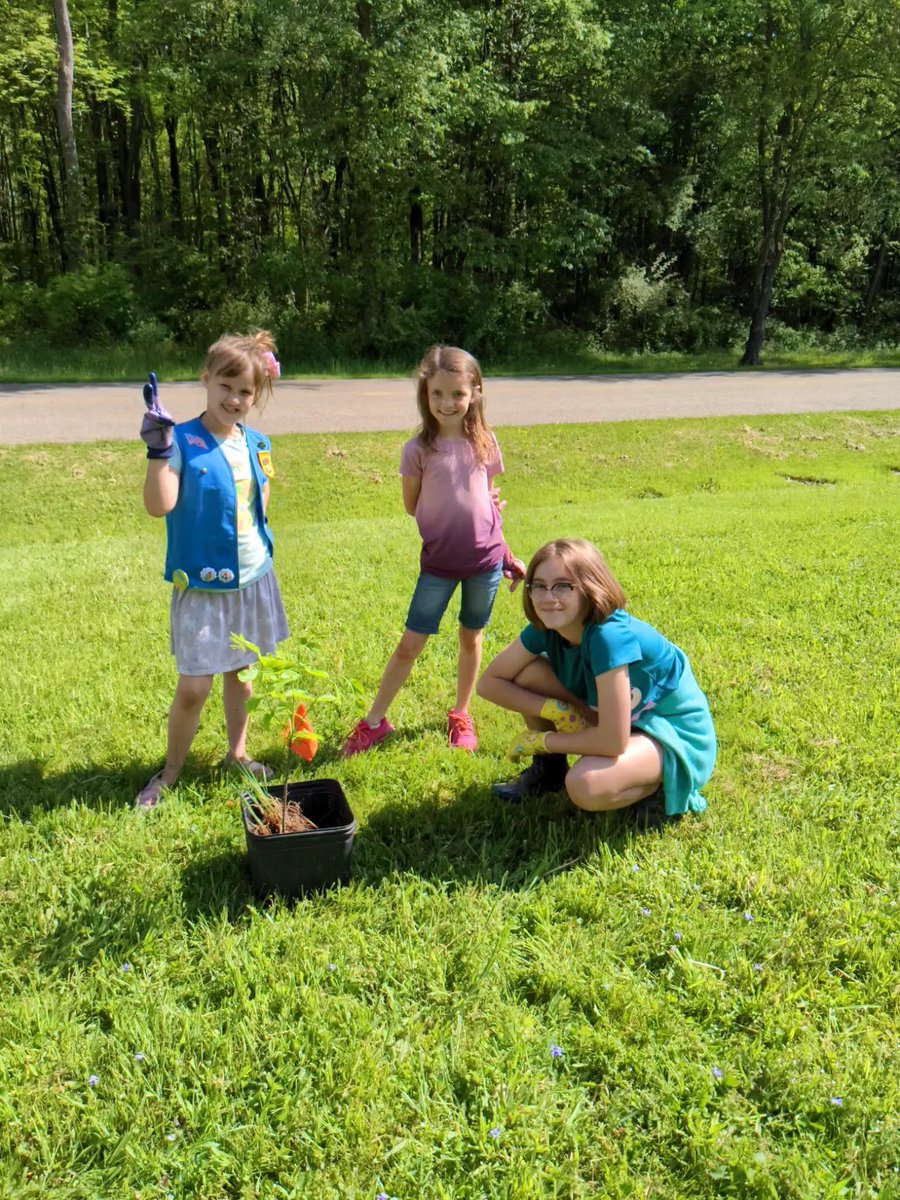 GSNEO's tweet photo. Service Unit 931 participated in the Girl Scout Tree Promise initiative by planting saplings with the naturalists at Portage Lakes State Park! @ohiodnr https://t.co/Yc6UFPuQqQ