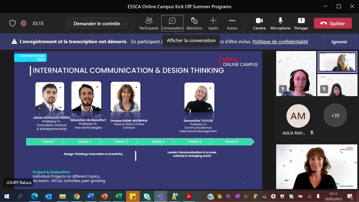 #ESSCA #OnlineCampus  Les 60 étudiants de notre summer program viennent de 4 coins du monde pour découvrir et pratiquer le Design Thinking et pour développer leur self-branding à l’international